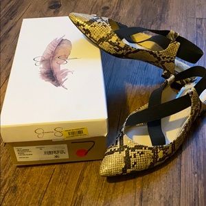 Jessica Simpson snake print flats.